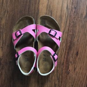 Birki’s-Birkenstock Pink Polka dot Sandals girls
